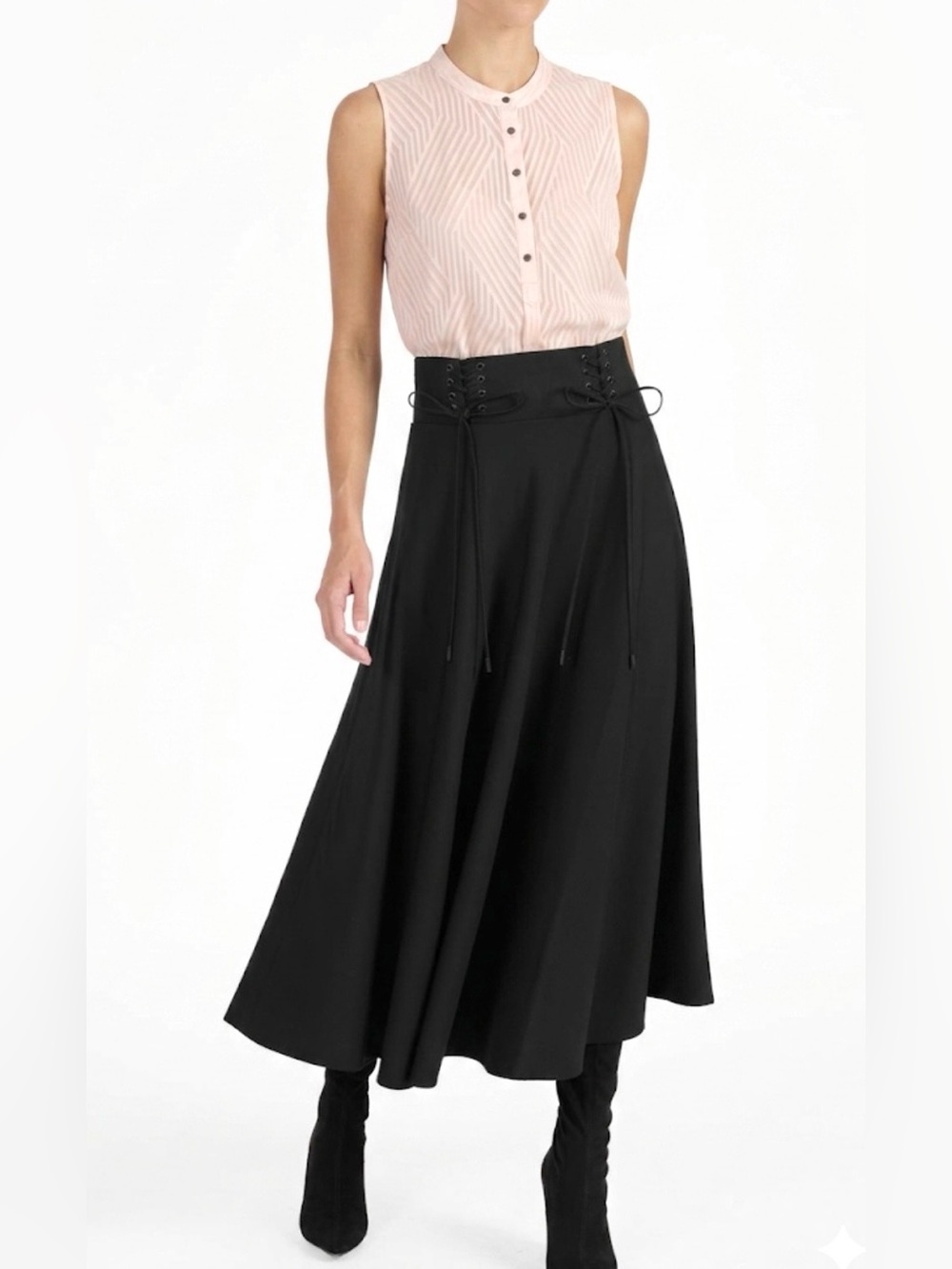 VINCE CAMUTO SLEEVELESS TOP 1X/2X BURN OUT FEMININE SHEER OFFICE SIREN COQUETTE